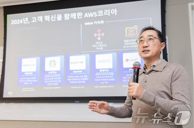 함기호 AWS코리아 대표가 발언하고 있다.(AWS코리아 제공)