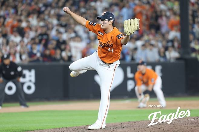 한화 김서현이 역투를 펼치고 있다. 사진 | 한화 이글스
