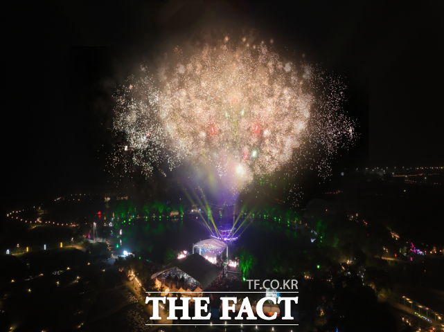 지난해 부여서동연꽃축제 불꽃놀이 장면. /부여군
