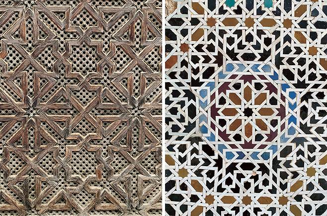 이슬람 신학교 벽면을 장식한 모로코 전통 건축 양식