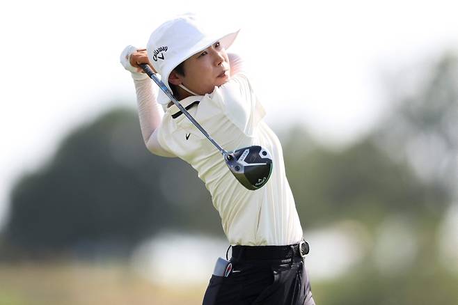 <yonhap photo-1572=""> FRISCO, TEXAS - JUNE 19: Somi Lee of South Korea hits a tee shot on the sixth hole during the first round of the KPMG Women's PGA Championship 2025 at Fields Ranch East at PGA Frisco on June 19, 2025 in Frisco, Texas. Sam Hodde/Getty Images/AFP (Photo by Sam Hodde / GETTY IMAGES NORTH AMERICA / Getty Images via AFP)/2025-06-20 07:48:54/ <저작권자 ⓒ 1980-2025 ㈜연합뉴스. 무단 전재 재배포 금지, AI 학습 및 활용 금지></yonhap>