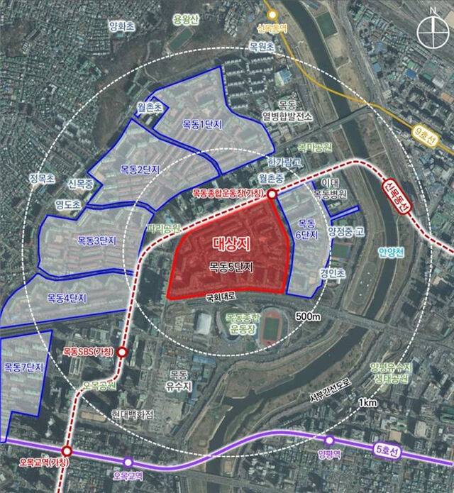 목동아파트 5단지 위치도. 서울시 제공