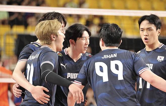 한국 남자배구 대표팀 선수들. 대한배구협회 제공