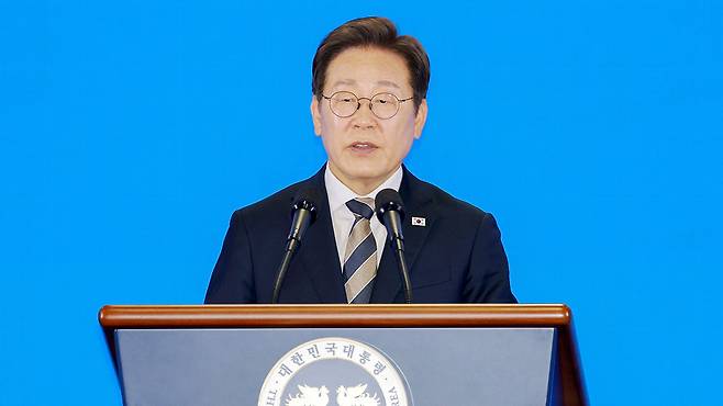 이재명 대통령, 울산 AI 데이터 센터 출범식 격려사 2025.6.20 [대통령실통신사진기자단]