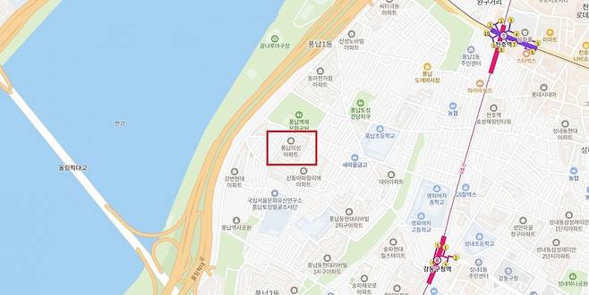 풍납미성 위치도. 네이버지도 캡처
