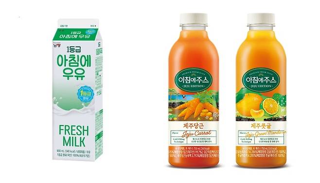 남양유업 '아침에 우유'와 서울우유 '아침에 주스'