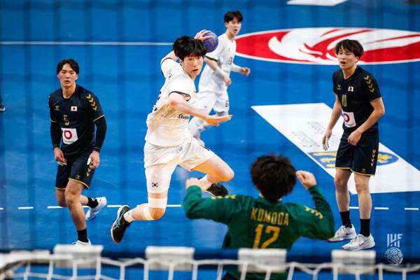 사진 2025 세계 남자 주니어 핸드볼 선수권 조별리그 C조 2차전 한국와 일본 경기 모습, 사진 출처=국제핸드볼연맹