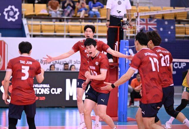 득점 후 포효하는 김지한./AVC