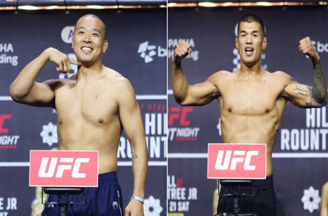 박준용(왼쪽)과 고석현. /UFC 제공