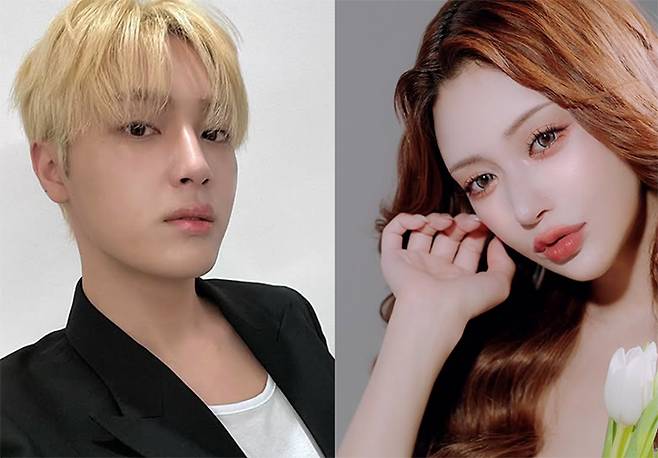 그룹 더보이즈 멤버 주학년(왼쪽)과 일본 AV 배우 출신 아스카 키라라. [인스타그램 캡처]