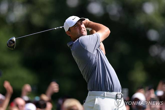 스코티 셰플러의 2라운드 경기 모습 [게티이미지/AFP=연합뉴스]