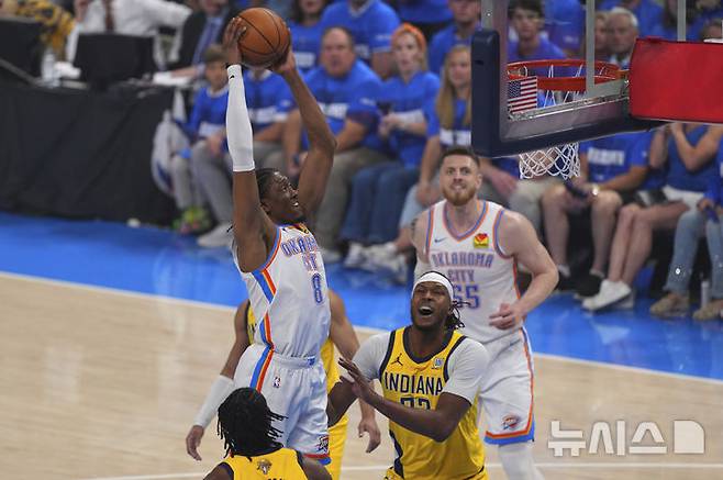 [오클라호마시티=AP/뉴시스] 미국프로농구(NBA) 오클라호마시티 선더의 제일런 윌리엄스. 2025.06.16.