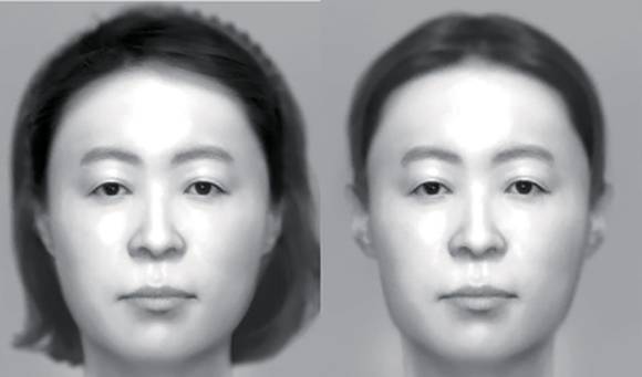 국과수가 복원한 아라뱃길 훼손 시신의 안면 ⓒ인천계양경찰서 제공