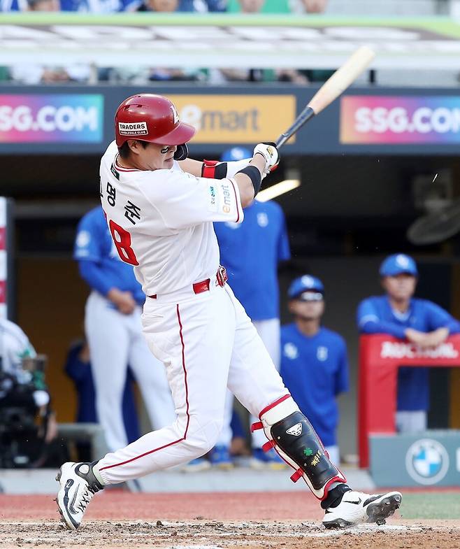 ▲ 6월 들어 맹타를 휘두르며 어느덧 시즌 타율이 3할에 육박하는 고명준 ⓒSSG랜더스