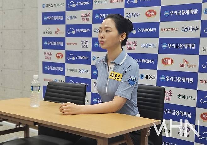 휴온스 차유람이 준우승 후 인터뷰하고있다