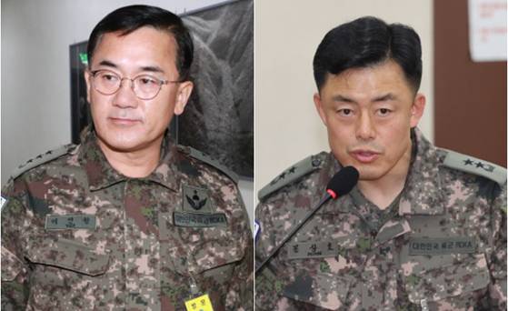 여인형 전 국군방첩사령관(왼쪽), 문상호 전 국군정보사령관. 〈자료사진=연합뉴스〉