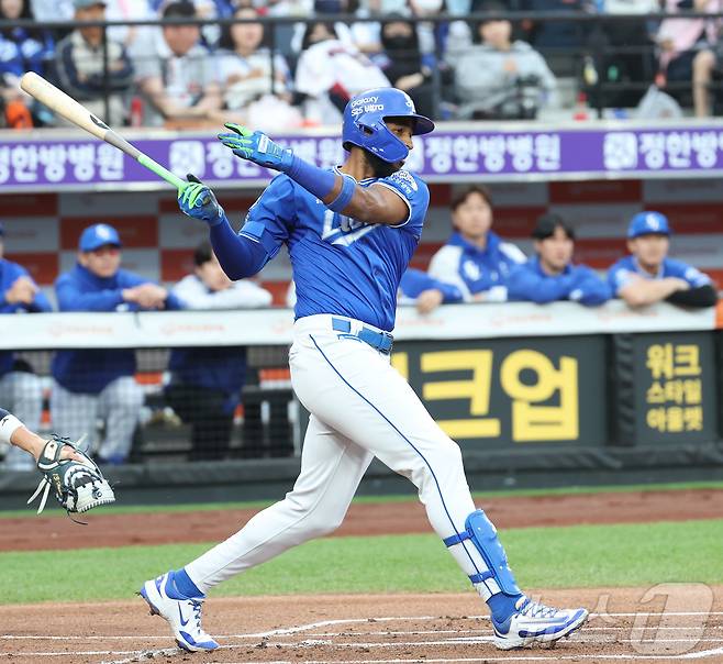 삼성 라이온즈 외국인 타자 르윈 디아즈는 23일 현재 홈런 27개로 이 부문 단독 선두에 올라있다. 2025.5.7/뉴스1 ⓒ News1 김기남 기자