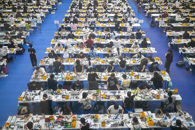 19일 오전 서울 노원구 삼육대학교 체육관에서 열린 '2025 전국 고교생 아트앤디자인 실기대회' 모습./장련성 기자