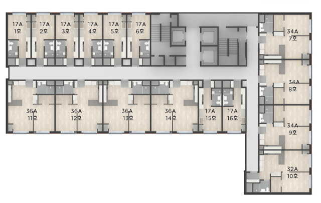 법적으로는 아파트지만 실상은 오피스텔에 가까운 서울 강동구 길동 청년안심주택의 내부 배치도. 홈페이지 캡처