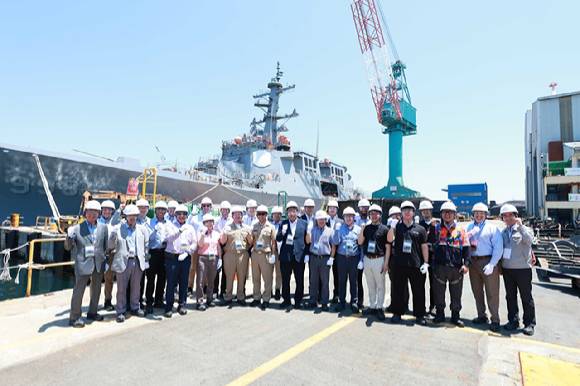 미국 조선해양 전문가 그룹이 23일 울산 HD현대중공업을 방문하고 있다. [사진=HD현대]