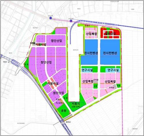 부산연구개발특구 토지 이용 계획도. 부산시 제공
