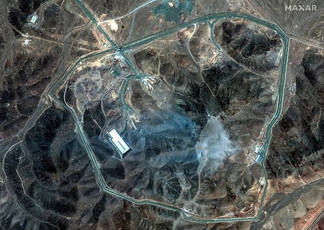 A satellite view shows an overview of Fordow underground complex, after the United States struck the underground nuclear facility, near Qom, Iran, on June 22. [REUTERS/YONHAP]
