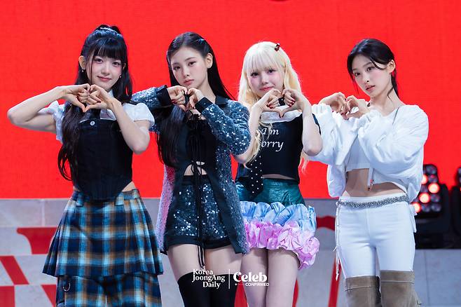 Girl group Baby DONT Cry poses for photos during a showcase for the release of its first single, “F Girl,” at Blue Square in central Seoul on June 23. [DANIELA GONZALEZ PEREZ]