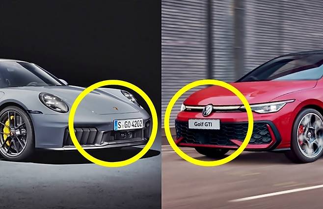 포르쉐 911 카레라 GTS(왼쪽)와 골프 GTI [사진출처=포르쉐, 폭스바겐/편집=최기성 매경 디지털뉴스룸 기자]