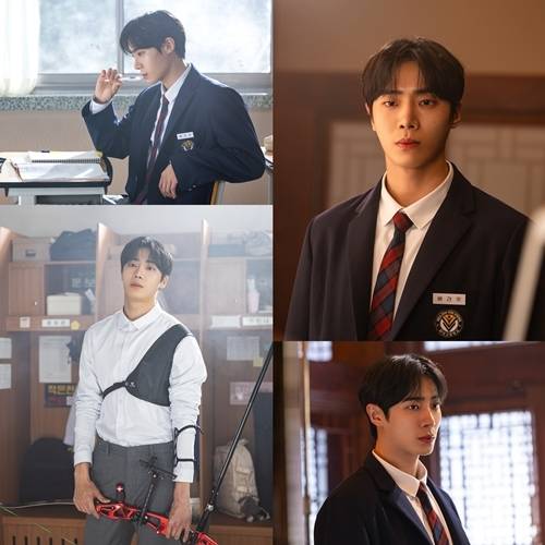 ‘견우와 선녀’ 추영우가 ‘청춘 로맨스’라고 쓰인 과녁에 활시위를 겨눴다.