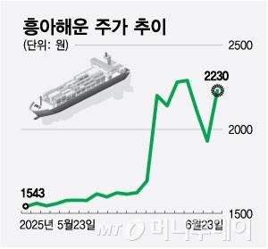 흥아해운 주가 추이/그래픽=최헌정