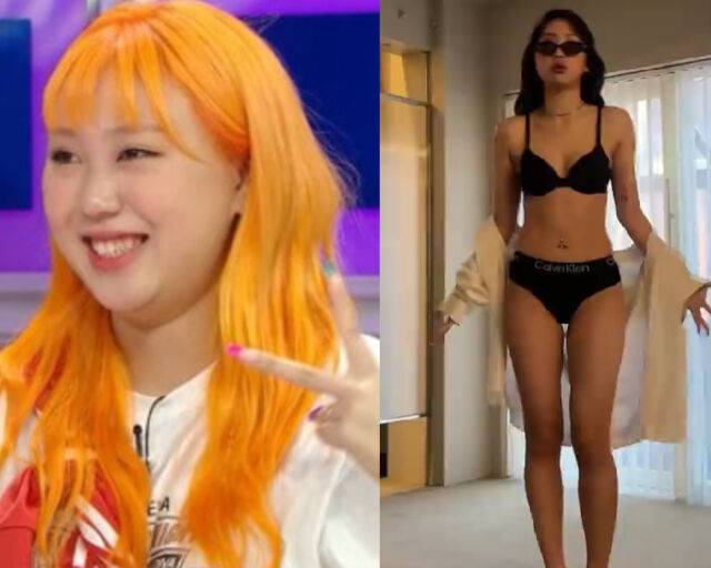 이영지가 다이어트 후 완벽한 콜라병 몸매를 자랑했다. / (왼쪽) MBC '라디오스타', (오른쪽) 이영지 소셜미디어