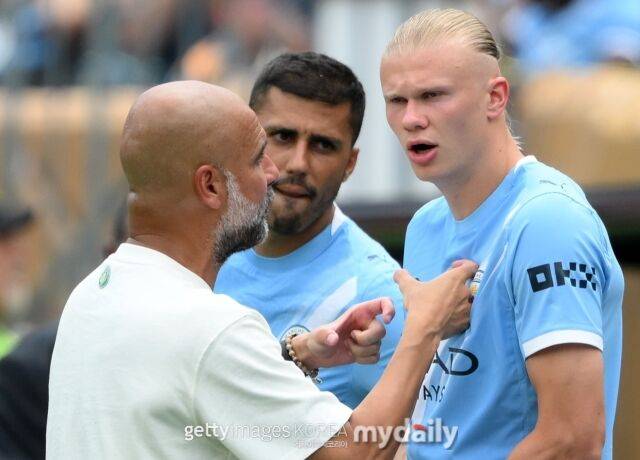 펩 과르디올라 감독, 엘링 홀란드./게티이미지코리아