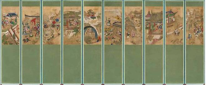 [서울=뉴시스] 구운몽도 병풍 미국 포틀랜드미술관 소장 (사진=국가유산청 제공) 2025.06.23. photo@newsis.com  *재판매 및 DB 금지