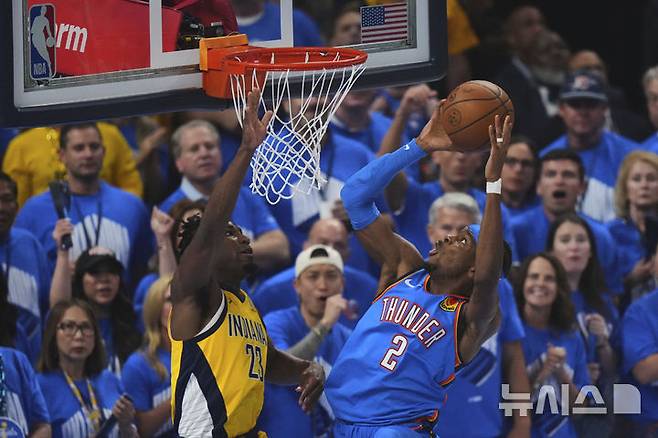 [오클라호마시티=AP/뉴시스] 미국프로농구(NBA) 오클라호마시티 선더의 샤이 길저스알렉산더. 2025.06.22.