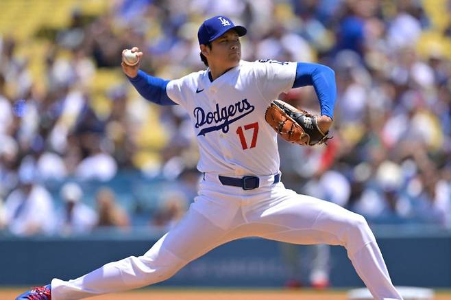 투수로 등판한 오타니. AFP=연합뉴스