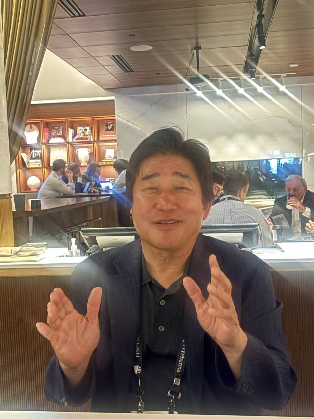 이상훈 에이비엘바이오 대표가 19일(현지시간) 미국 보스턴에서 서울경제신문과 인터뷰를 하고 있다. 이정민 기자