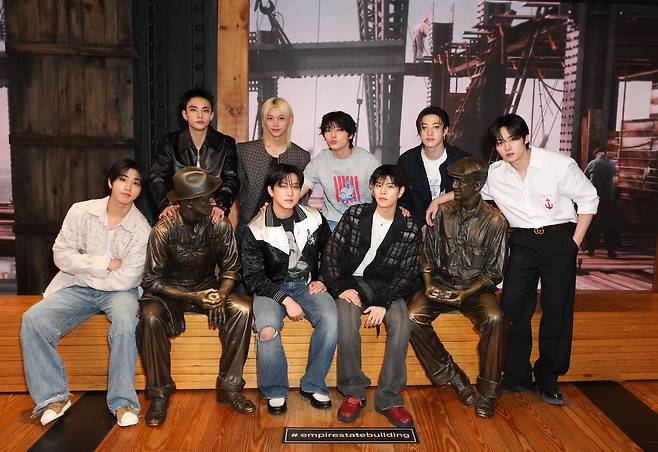 엠파이어 스테이트 빌딩 점등식 참석한 스트레이 키즈 [JYP엔터테인먼트 제공. 재판매 및 DB 금지]