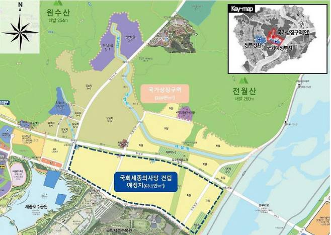 국회 세종의사당을 포함한 국가상징구역 일대. 사진=국회 사무처