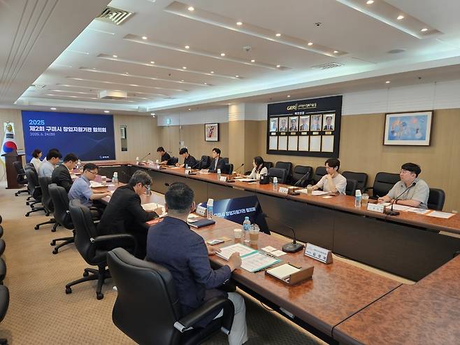 24일 스타트업 투자지원과 협업을 위해 열린 ‘2025년 제2회 구미시 창업지원기관 협의회’ 모습. /구미시 제공