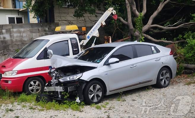 정기명 여수시장 비서실장이 몰다 사고낸 관용차.(독자 제공. 재판매 및 DB 금지)