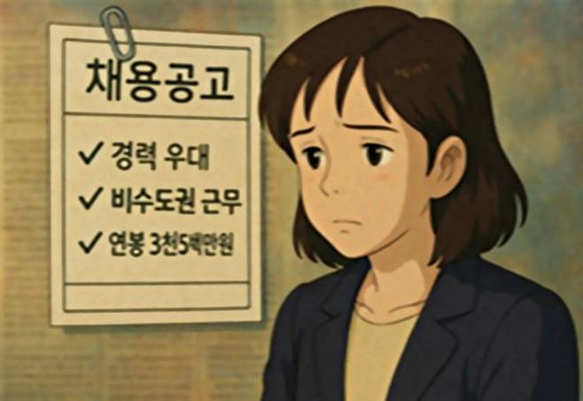 대한상공회의소 조사 결과, 올해 상반기 채용시장에선 '신입보다 경력을 선호'하는 현상이 뚜렷하고, 구직자와 기업 간 희망하는 연봉의 격차가 큰 경향이 나타났다. 분석 결과를 챗GPT로 구현한 이미지. 대한상공회의소