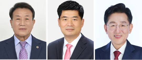 왼쪽부터 김응규 충남도의원, 맹의석 아산시의원, 전만권 전 천안시 부시장. 대전일보DB