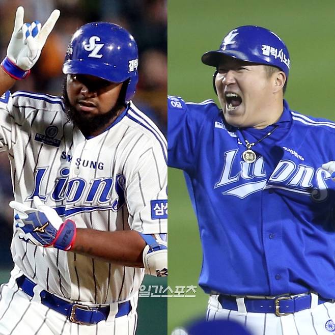 삼성 나바로-최형우. IS 포토