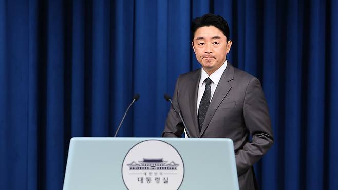 강훈식 비서실장이 23일 서울 용산구 대통령실 브리핑룸에서 장관 후보자 인선 발표를 하고 있다. [사진 = 대통령실사진기자단]