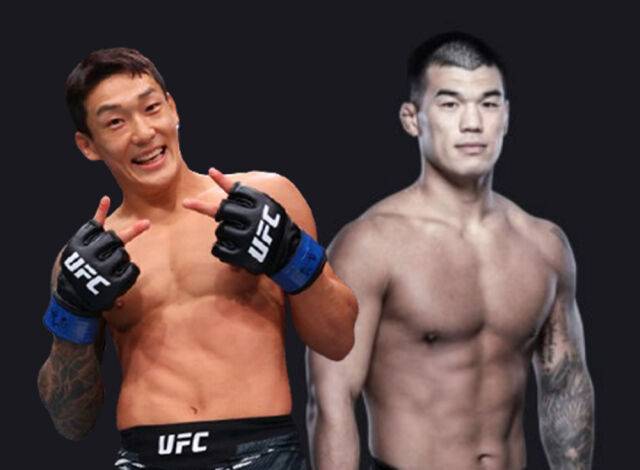 유주상(왼쪽)과 고석현. /UFC 제공
