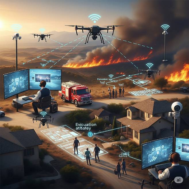 인공지능 산불 관제. 경남도청 제공