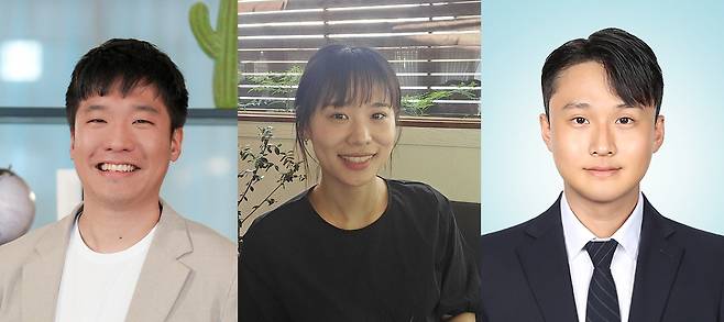 연구진 모습 왼쪽부터 UNIST 유재준 교수, 김은진 연구원(제1저자), 김현진 연구원. [울산과학기술원 제공. 재판매 및 DB 금지]