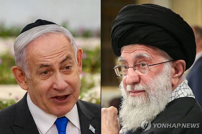 네타냐후 이스라엘 총리와 하메네이 이란 최고지도자 [AFP 연합뉴스 자료사진. 재판매 및 DB 금지]