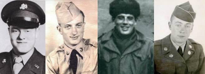 6·25전쟁에 참전한 라트비아인들. 왼쪽부터 아이바르스 카를리스 살레니엑스, 야니스 크루민스, 레오니드스 오졸린스, 구나르스 스톱니엑스.(라트비아 전쟁박물관 제공)