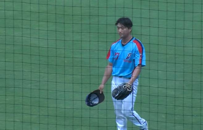 고우석이 마이애미 말린스 산하 트리플A 잭슨빌 점보슈림프 소속이던 지난해 투구 후 마운드를 내려가고 있다. 사진=MiLB.TV 캡처